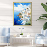 Coastal village of Santorini in Greece 1 - Landscapes Canvas Wall Art