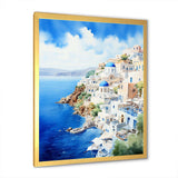 Coastal village of Santorini in Greece 1 - Landscapes Canvas Wall Art