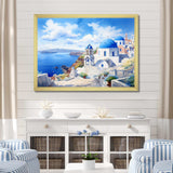 Santorini Greece coastal village serenity  II - Landscapes Canvas Wall Art