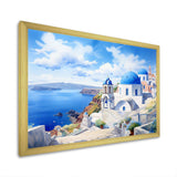 Santorini Greece coastal village serenity  II - Landscapes Canvas Wall Art