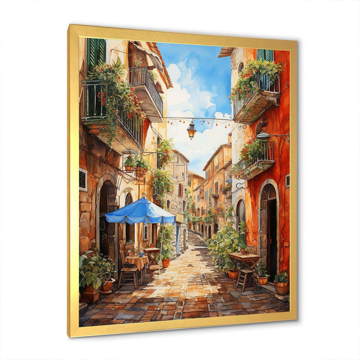 Italian village Essence 1 - Landscapes Canvas Wall Art