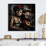 Roses Day of the dead Mexican portrait II - Fashion Canvas Wall Art