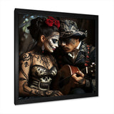 Roses Day of the dead Mexican portrait II - Fashion Canvas Wall Art