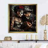 Roses Day of the dead Mexican portrait II - Fashion Canvas Wall Art