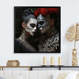 Mexican Day of the dead portrait I - Fashion Canvas Wall Art