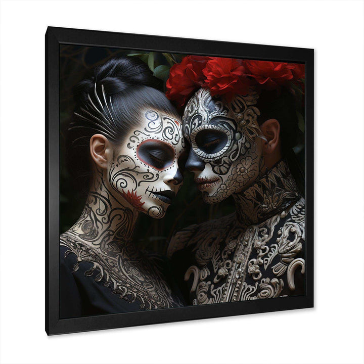 Mexican Day of the dead portrait I - Fashion Canvas Wall Art