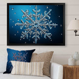 Blue snowflake holiday II - Landscapes Canvas Wall Art