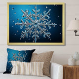 Blue snowflake holiday II - Landscapes Canvas Wall Art