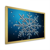 Blue snowflake holiday II - Landscapes Canvas Wall Art