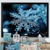 Blue snowflake holiday III - Landscapes Canvas Wall Art