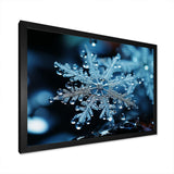 Blue snowflake holiday III - Landscapes Canvas Wall Art