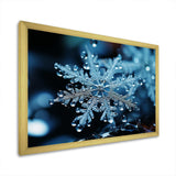 Blue snowflake holiday III - Landscapes Canvas Wall Art