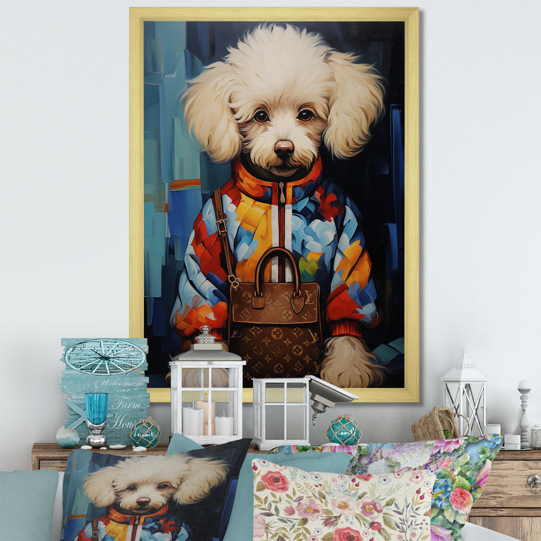 Glam Dog with fashion brand - Dog Home Decor Art