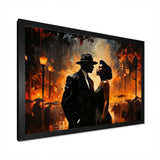 Black and orange Harlem Renaissance jazz couple - People Canvas Wall Art