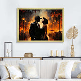 Black and orange Harlem Renaissance jazz couple - People Canvas Wall Art