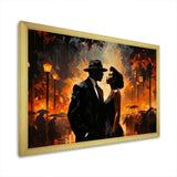 Black and orange Harlem Renaissance jazz couple - People Canvas Wall Art