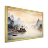 Grey Tranquil Chinese landscape serenity II - Landscapes Canvas Wall Art