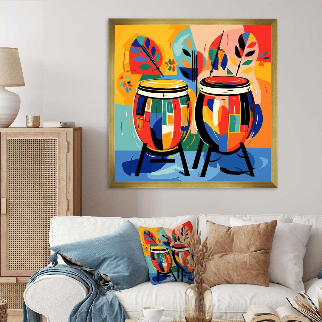 Mexican Drums music instruments IV - Food &amp; Beverage Canvas Wall Art