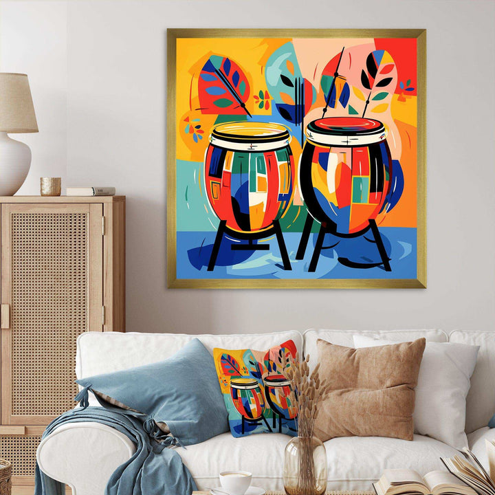 Mexican Drums music instruments IV - Food &amp; Beverage Canvas Wall Art