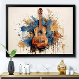 Earthy Brown Guitar melody - Music Canvas Wall Art