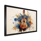 Earthy Brown Guitar melody - Music Canvas Wall Art