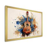 Earthy Brown Guitar melody - Music Canvas Wall Art