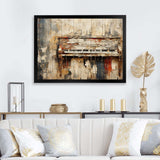 Rustic brown piano melodies I - Music Canvas Wall Art