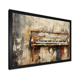 Rustic brown piano melodies I - Music Canvas Wall Art