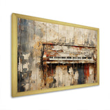 Rustic brown piano melodies I - Music Canvas Wall Art