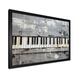 Minimalism grey and white piano keys - Music Canvas Wall Art