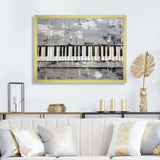 Minimalism grey and white piano keys - Music Canvas Wall Art