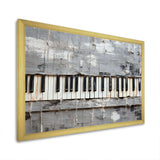 Minimalism grey and white piano keys - Music Canvas Wall Art