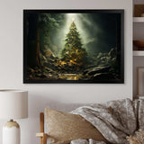 Green Magical Christmas Tree - Landscapes Canvas Wall Art