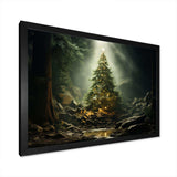 Green Magical Christmas Tree - Landscapes Canvas Wall Art