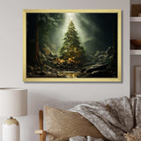 Green Magical Christmas Tree - Landscapes Canvas Wall Art