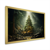 Green Magical Christmas Tree - Landscapes Canvas Wall Art