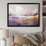 Purple and gold lake and mountain  IV - Cottage Canvas Wall Art