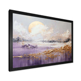 Purple and gold lake and mountain  IV - Cottage Canvas Wall Art