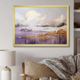 Purple and gold lake and mountain  IV - Cottage Canvas Wall Art