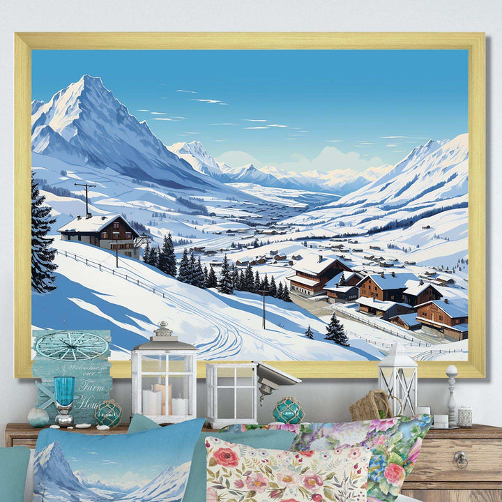 Alpine mountains Solitude Winter Glow II - Landscapes Canvas Wall Art