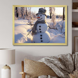 Frosty snowman christmas dreams II - Landscapes Canvas Wall Art