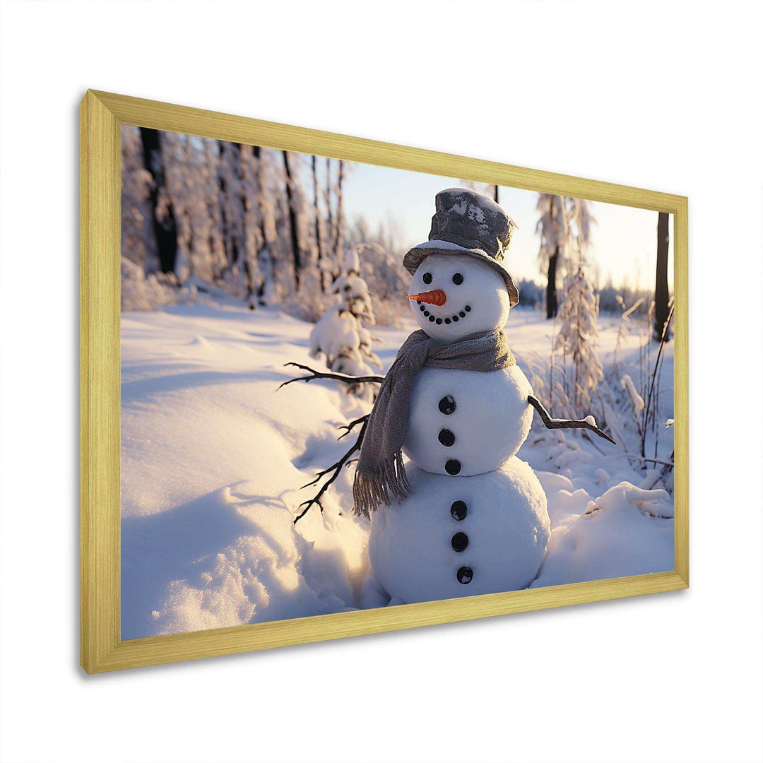 Frosty snowman christmas dreams II - Landscapes Canvas Wall Art
