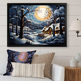 Christmas winter cottage scenery I - Landscapes Canvas Wall Art