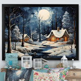 Christmas winter cottage scenery II - Landscapes Canvas Wall Art