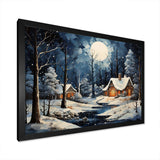 Christmas winter cottage scenery II - Landscapes Canvas Wall Art