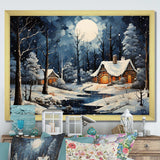 Christmas winter cottage scenery II - Landscapes Canvas Wall Art