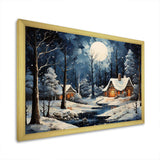 Christmas winter cottage scenery II - Landscapes Canvas Wall Art