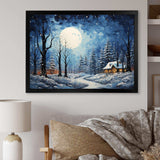 Christmas winter cottage scenery III - Landscapes Canvas Wall Art