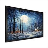 Christmas winter cottage scenery III - Landscapes Canvas Wall Art