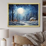 Christmas winter cottage scenery III - Landscapes Canvas Wall Art